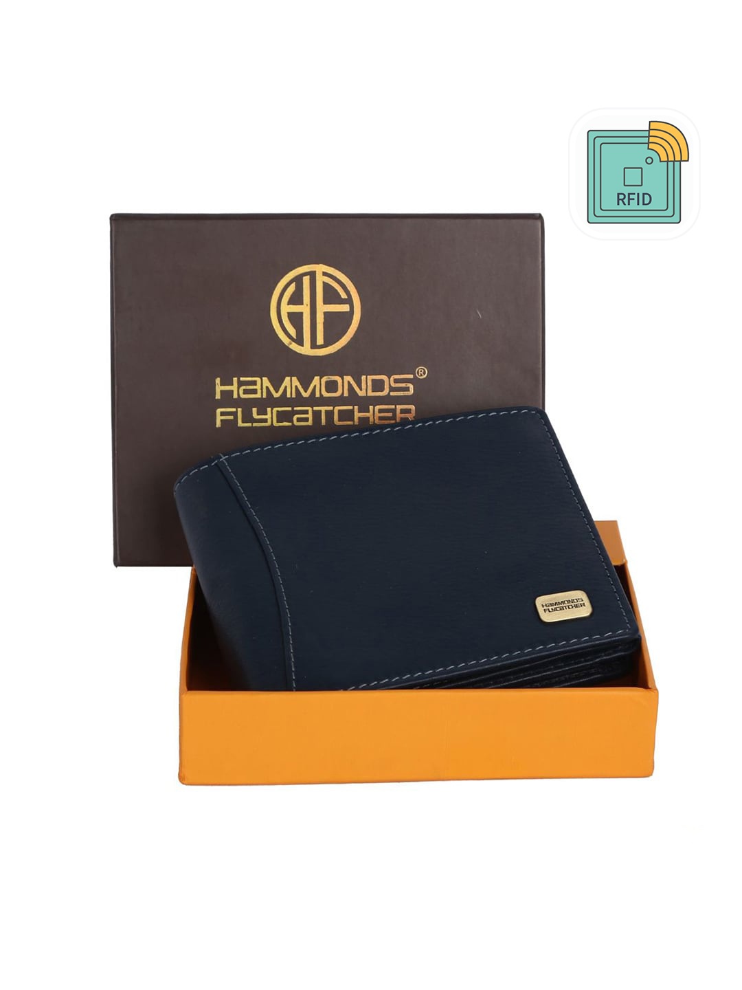 

HAMMONDS FLYCATCHER Men Blue Leather Two Fold Wallet