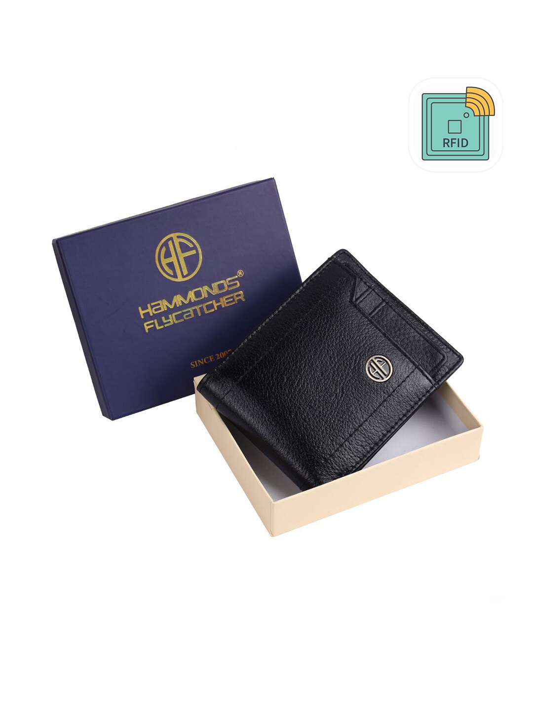 

HAMMONDS FLYCATCHER Men Black Leather Two Fold Wallet