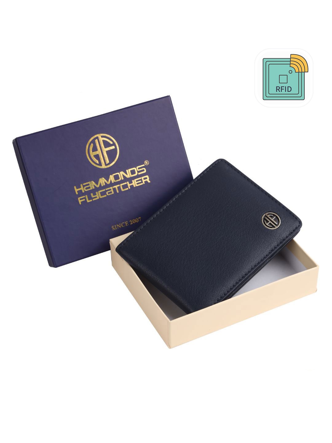 

HAMMONDS FLYCATCHER Men Blue Leather Two Fold Wallet