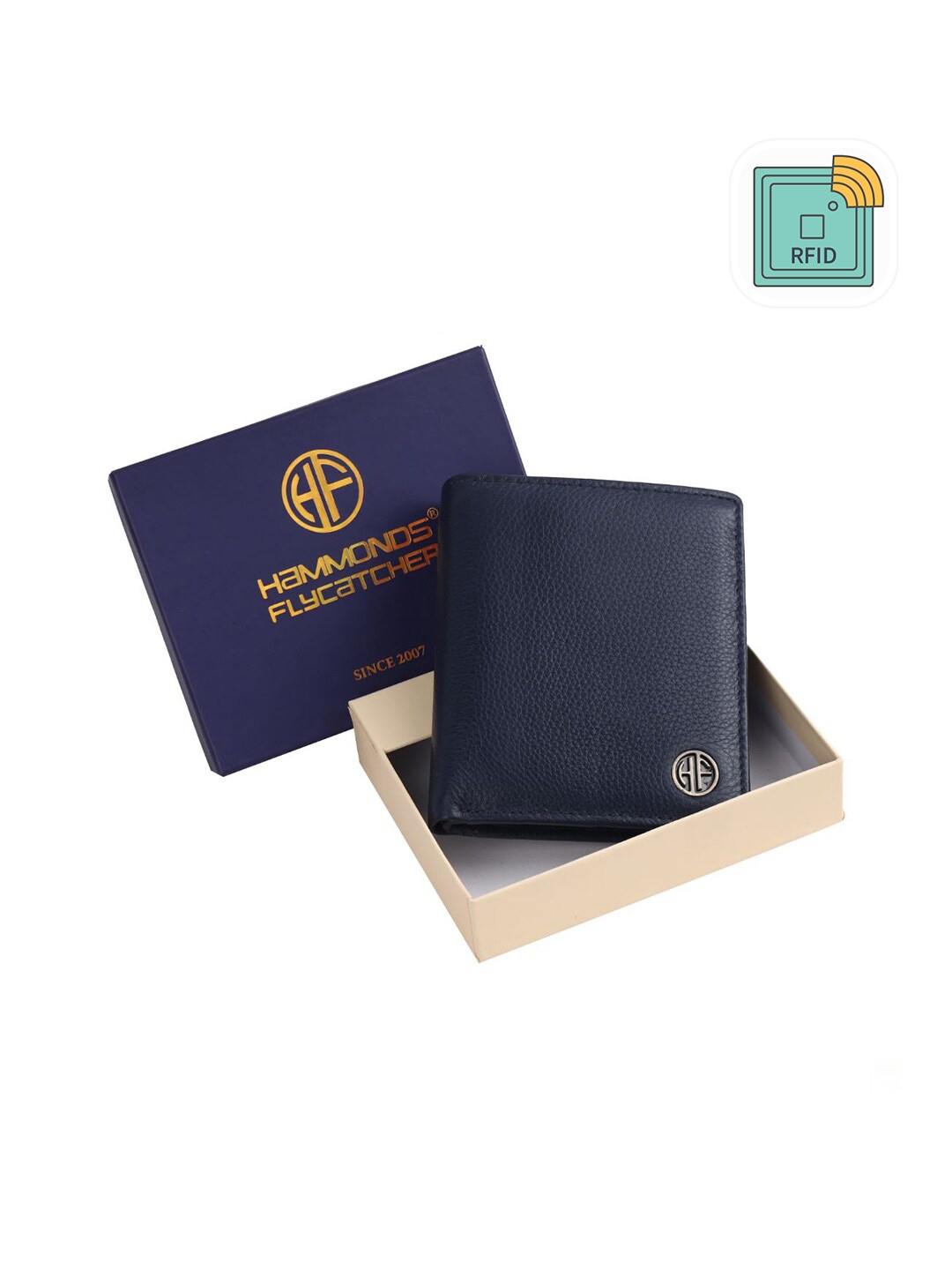 

HAMMONDS FLYCATCHER Men Blue Leather Two Fold Wallet