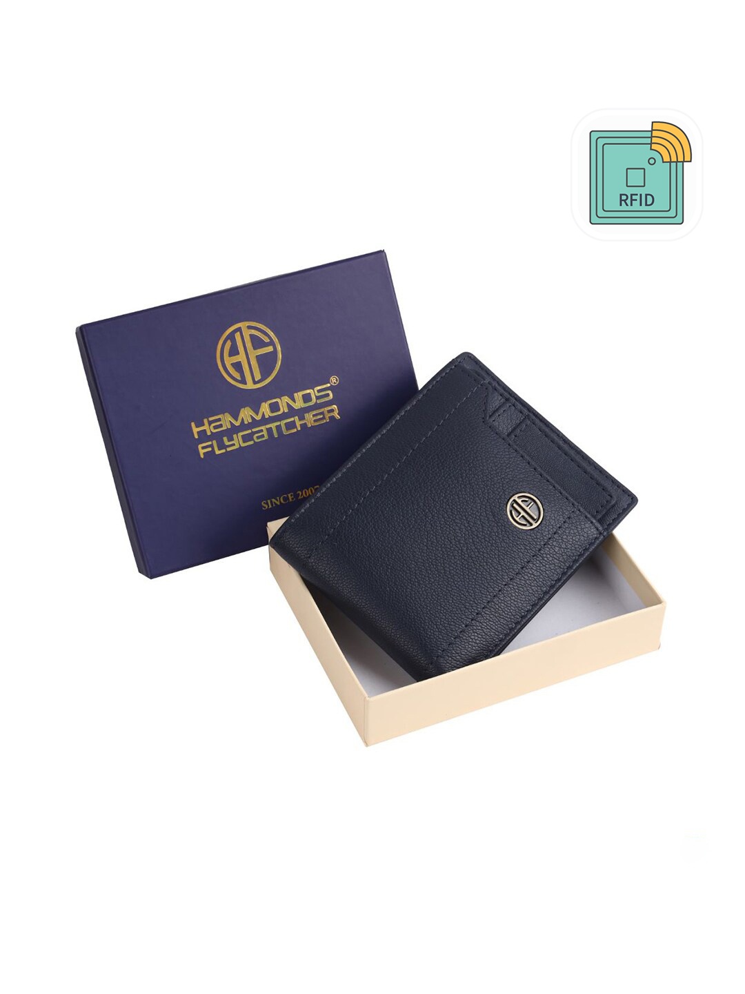 

HAMMONDS FLYCATCHER Men Blue Leather Two Fold Wallet