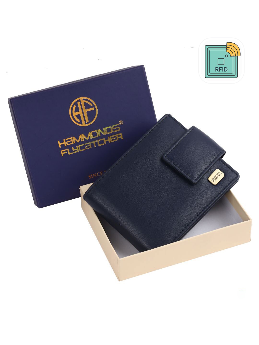 

HAMMONDS FLYCATCHER Men Blue Leather Two Fold Wallet