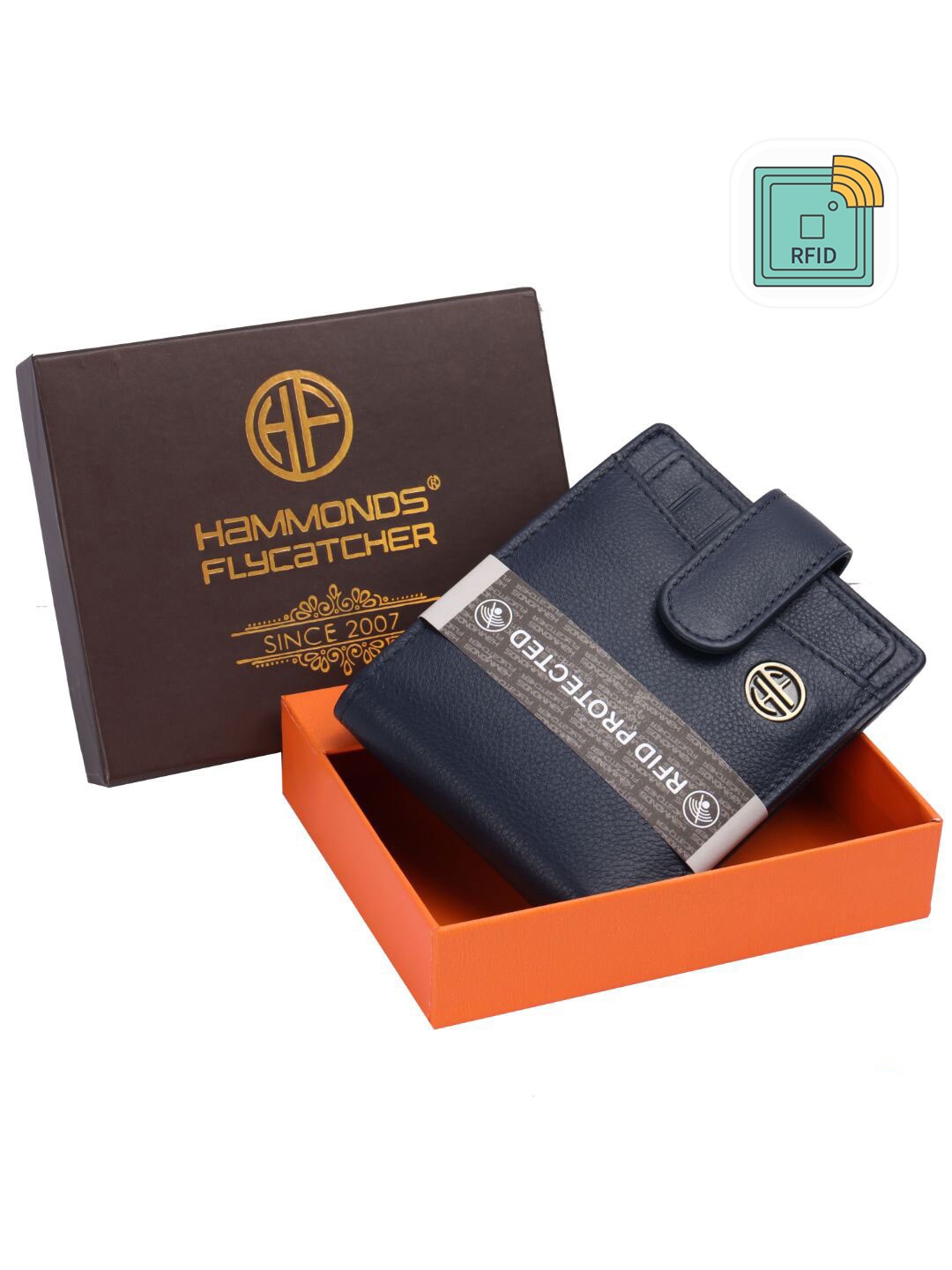 

HAMMONDS FLYCATCHER Men Blue Leather Two Fold Wallet