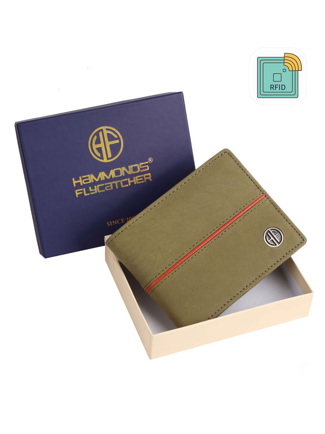 

HAMMONDS FLYCATCHER Men Green Leather Two Fold Wallet