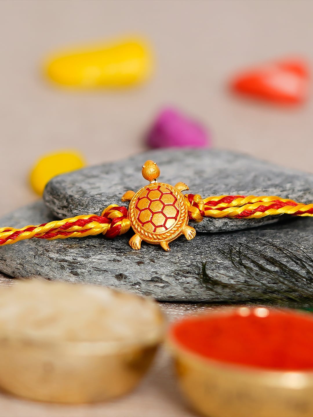 

eCraftIndia Tortoise Feng Shui Rakhi and Roli Chawal Pack, Multi