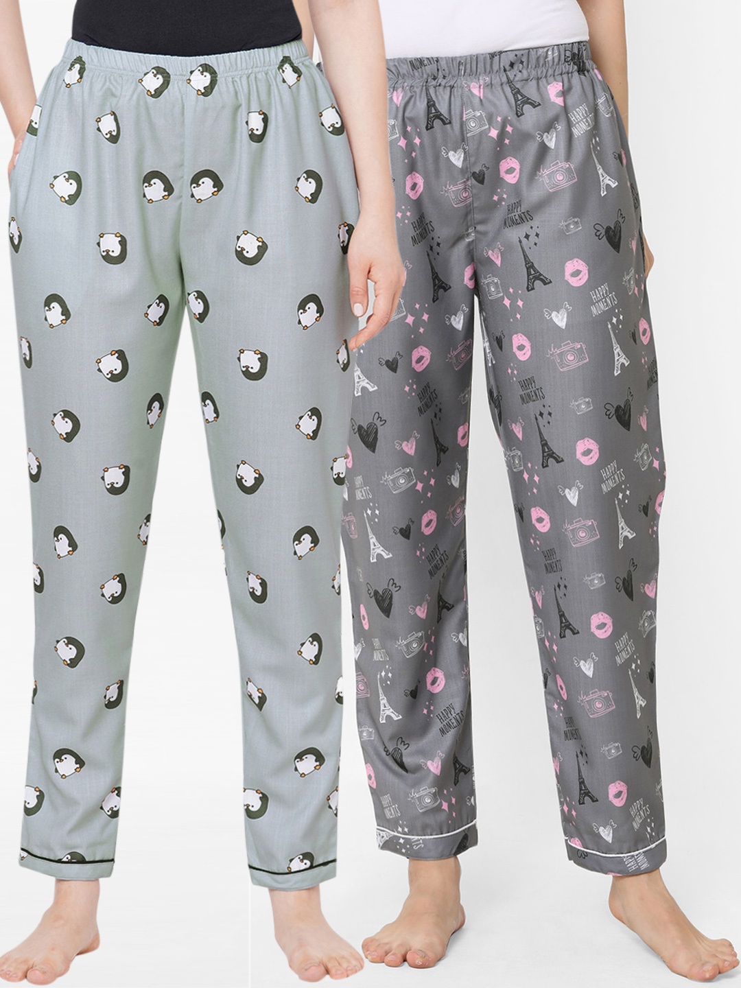 

FashionRack Pack of 2 Printed Lounge Pants, Grey