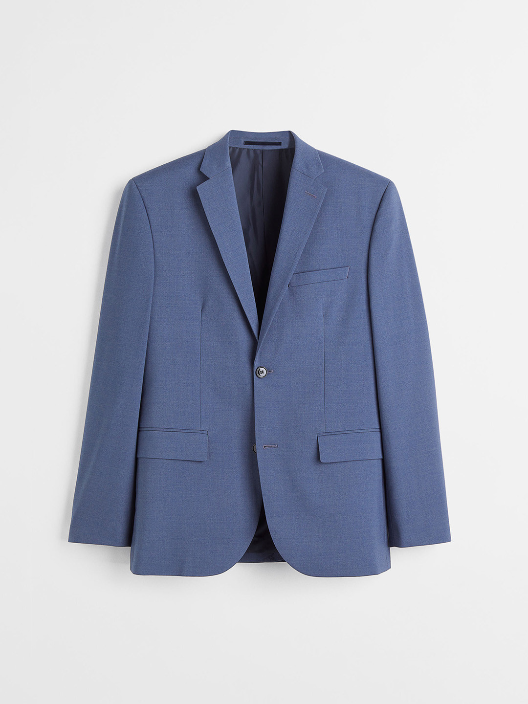

H&M Men Blue Solid Slim Fit Single Breasted Blazers
