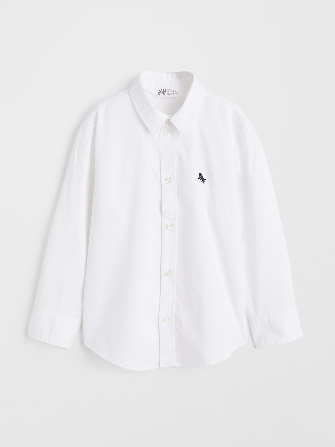 

H&M Boys White Solid Cotton shirt