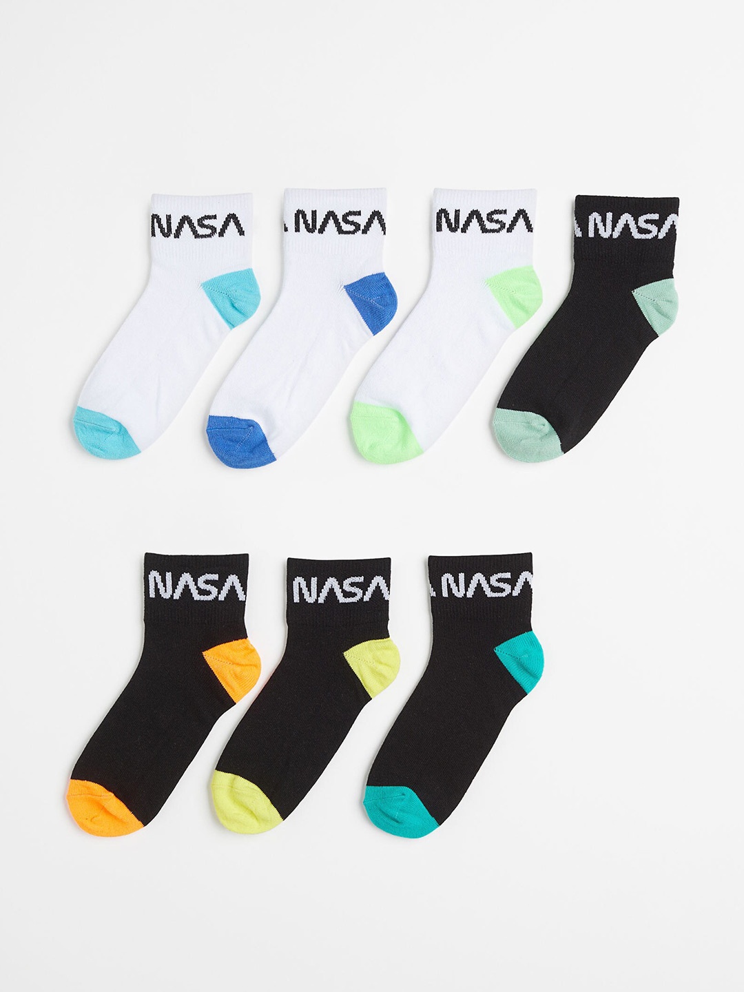 

H&M Boys 7-Pack Trainer Socks, Black
