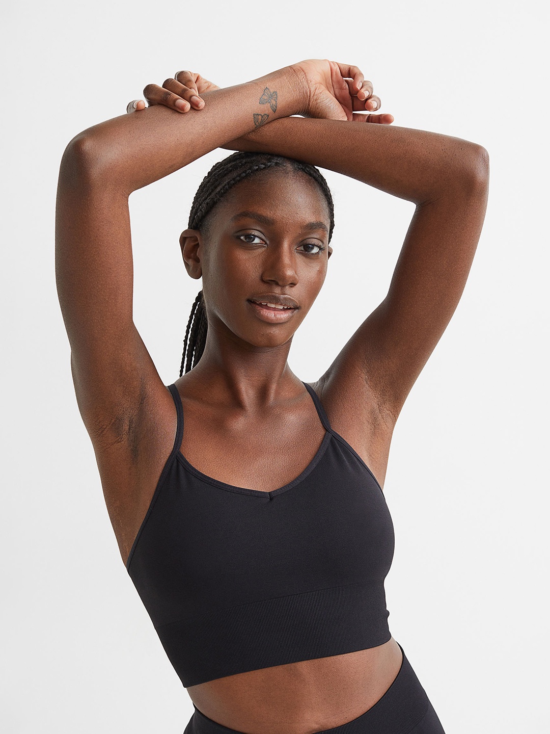 

H&M Black Seamless Light Support Sports Bra