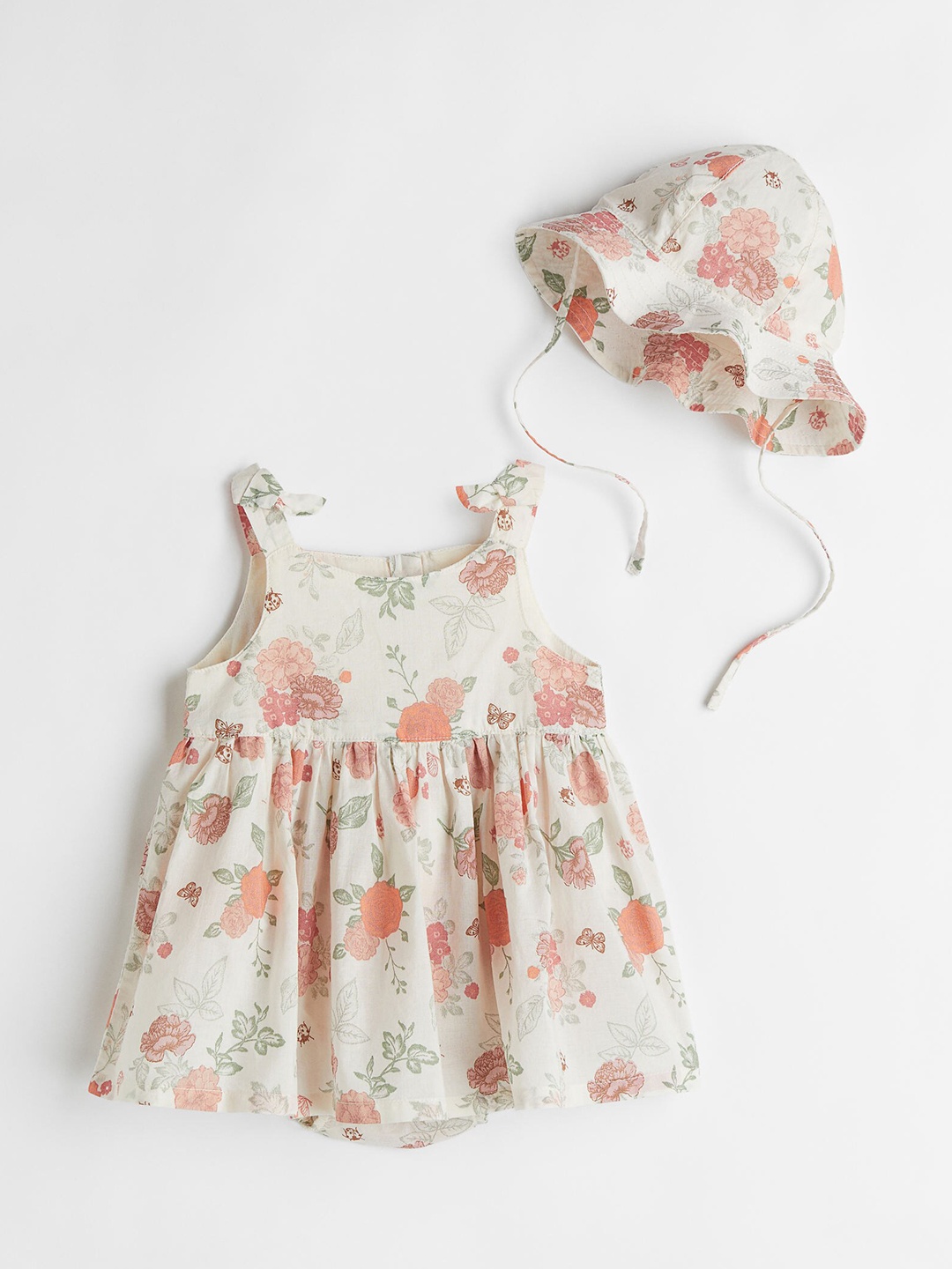 

H&M Girls Multicoloured 2 Piece Floral Printed Cotton Set, Multi