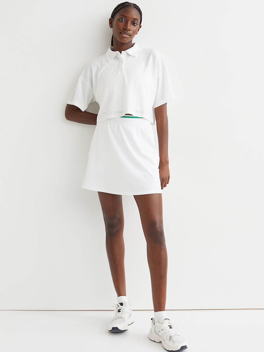 

H&M Women White Solid Fast-drying Tennis Skirt