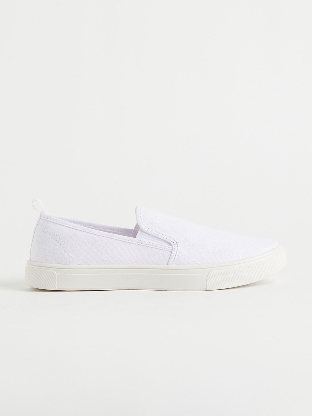 

H&M Women White Slip-On Sneakers 100% Cotton