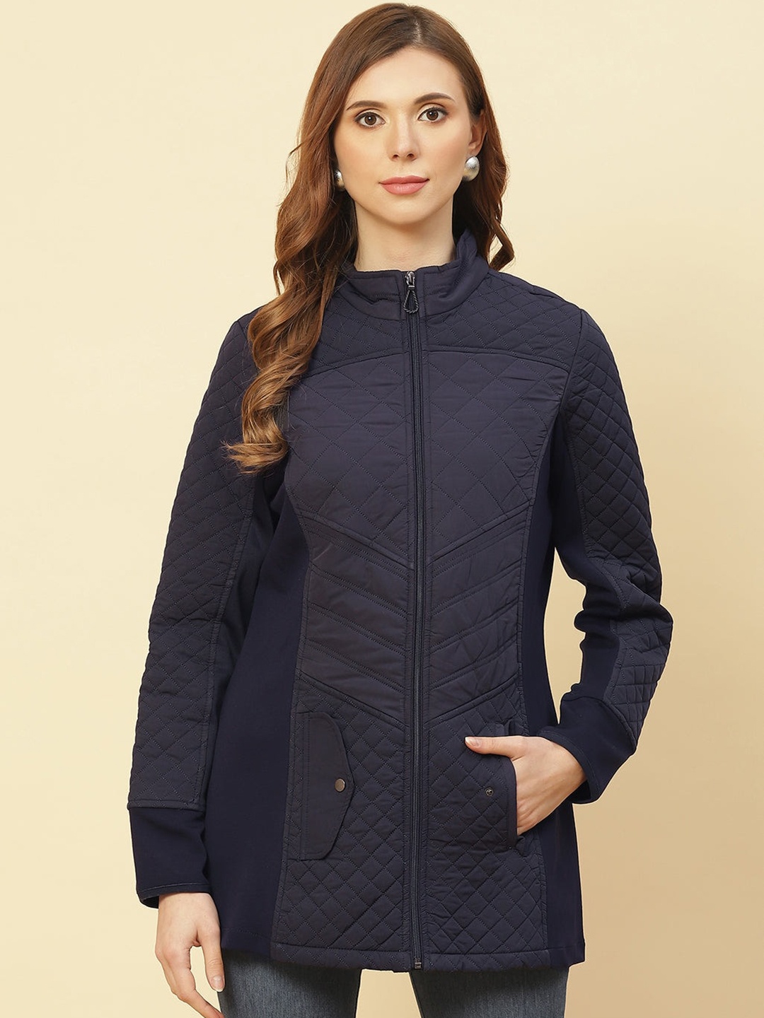 

Lakshita Women Blue Longline Puffer Jacket