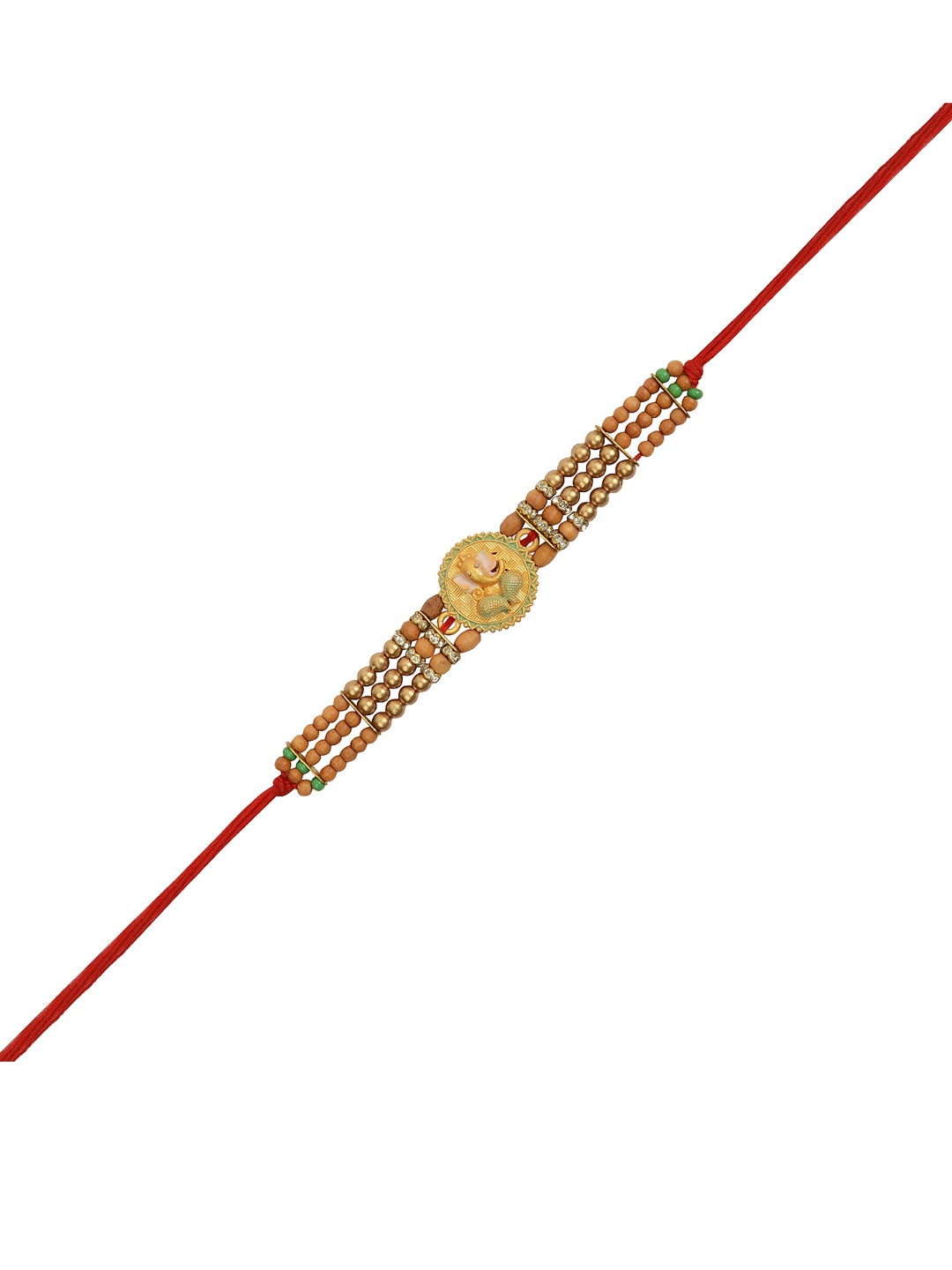 

Arendelle Men Gold Plated Red Thread Rakhi