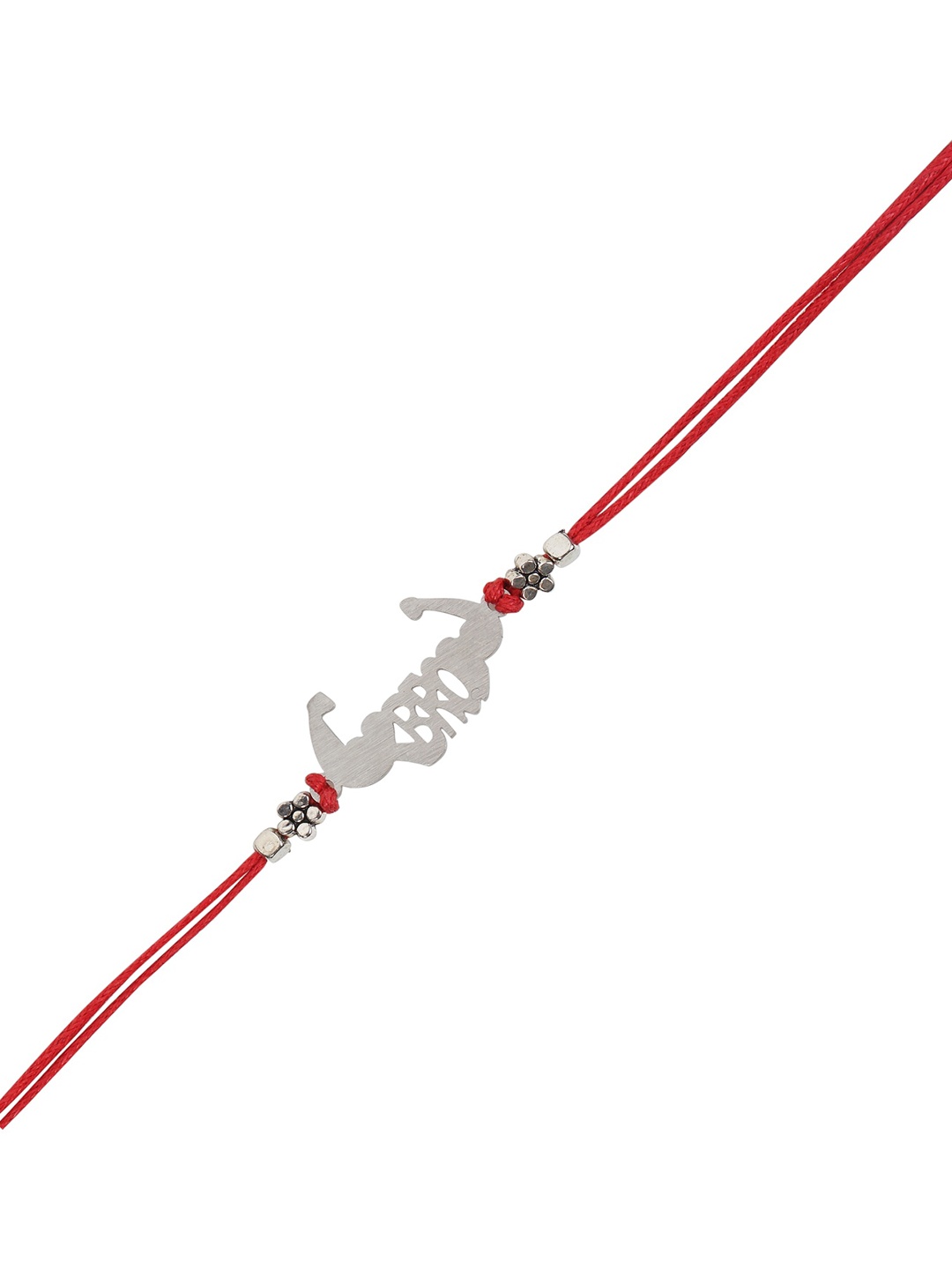 

Arendelle Men Red & Silver-Toned Strong Bro Rakhi