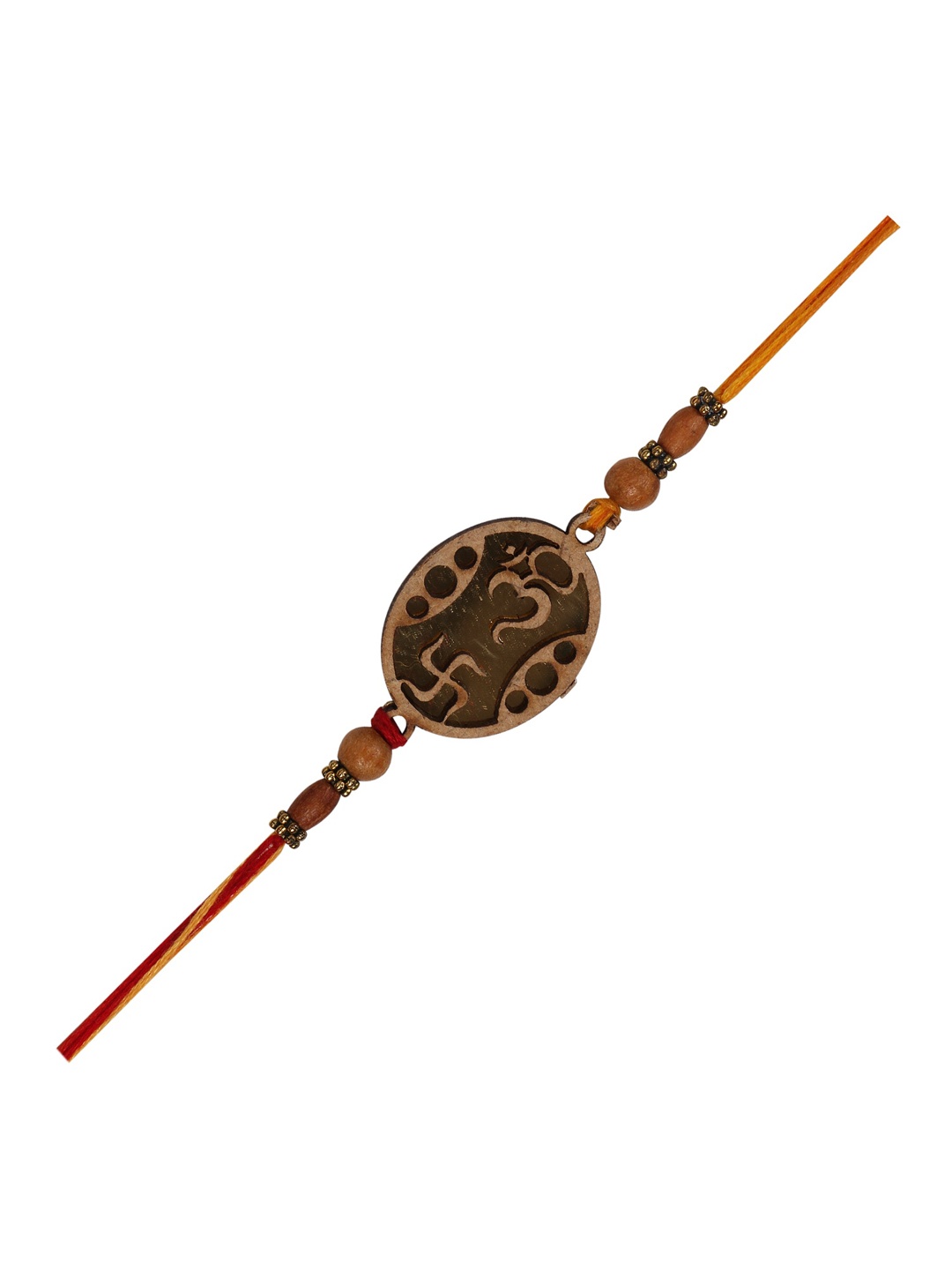 

Arendelle Brown & Yellow Om Swastik Rakhi