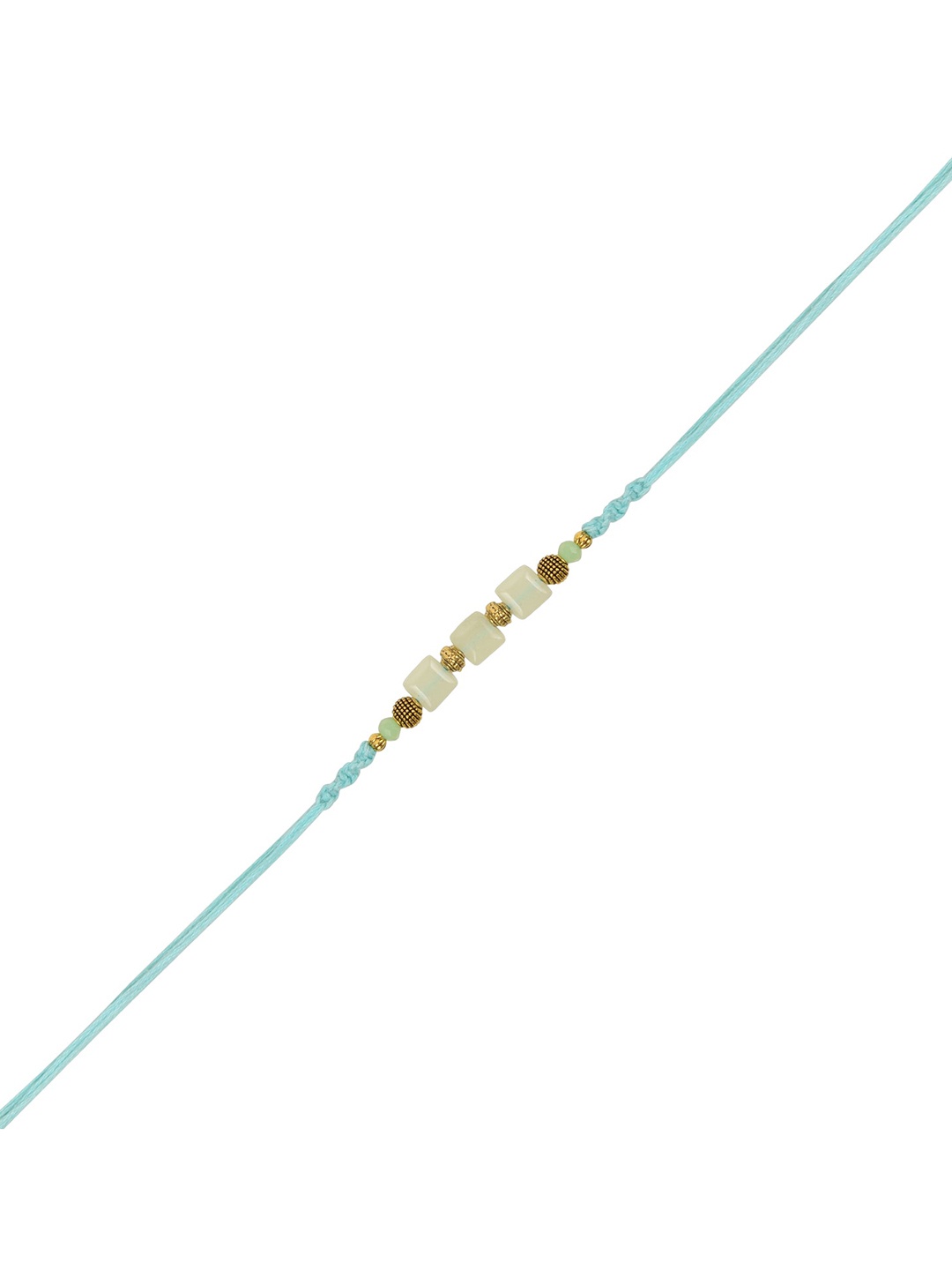 

Arendelle Men Blue & White Healing Stone Beaded Rakhi