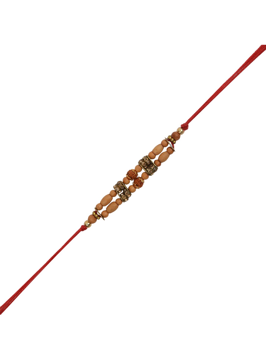 

Arendelle Brown Gold-Plated Rudraksha Beads Designer Rakhi