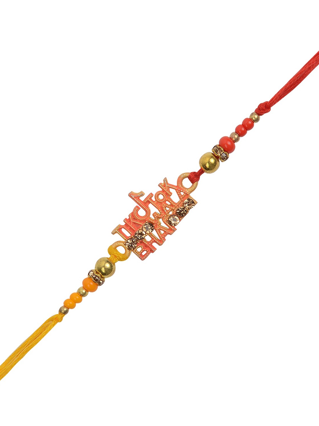 

Arendelle Men Gold Plated Yellow Rakhi