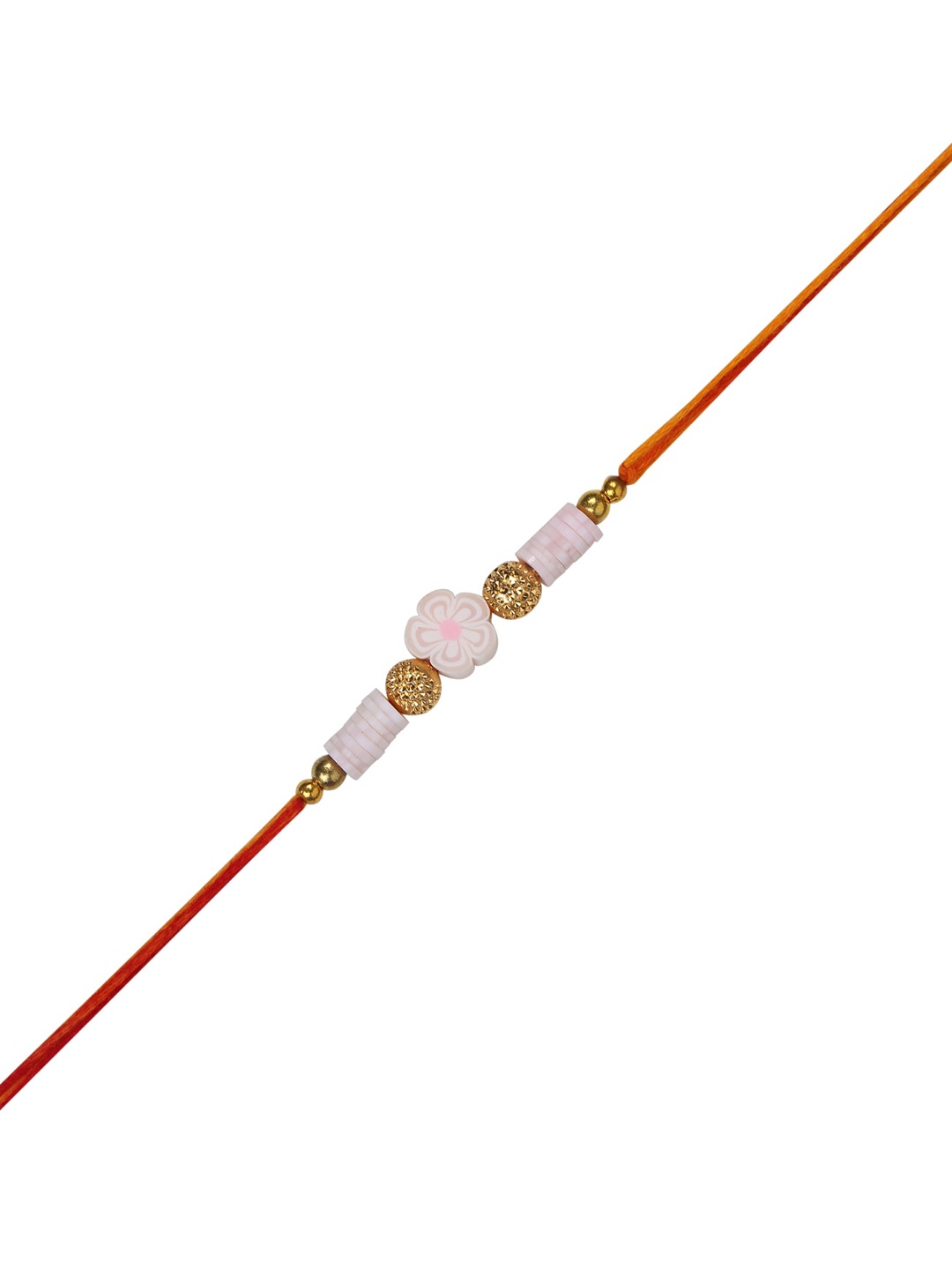 

Arendelle Pink Floral Thread & Beads Rakhi