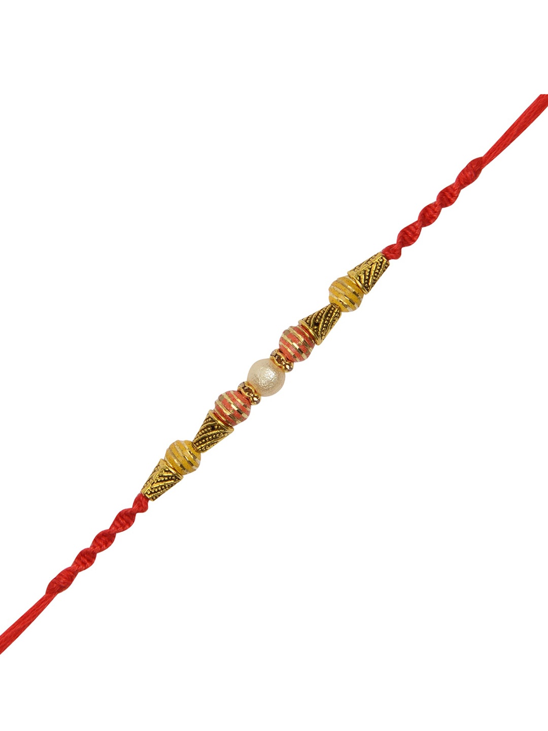 

Arendelle Gold-Plated Orange Beadead Rakhi