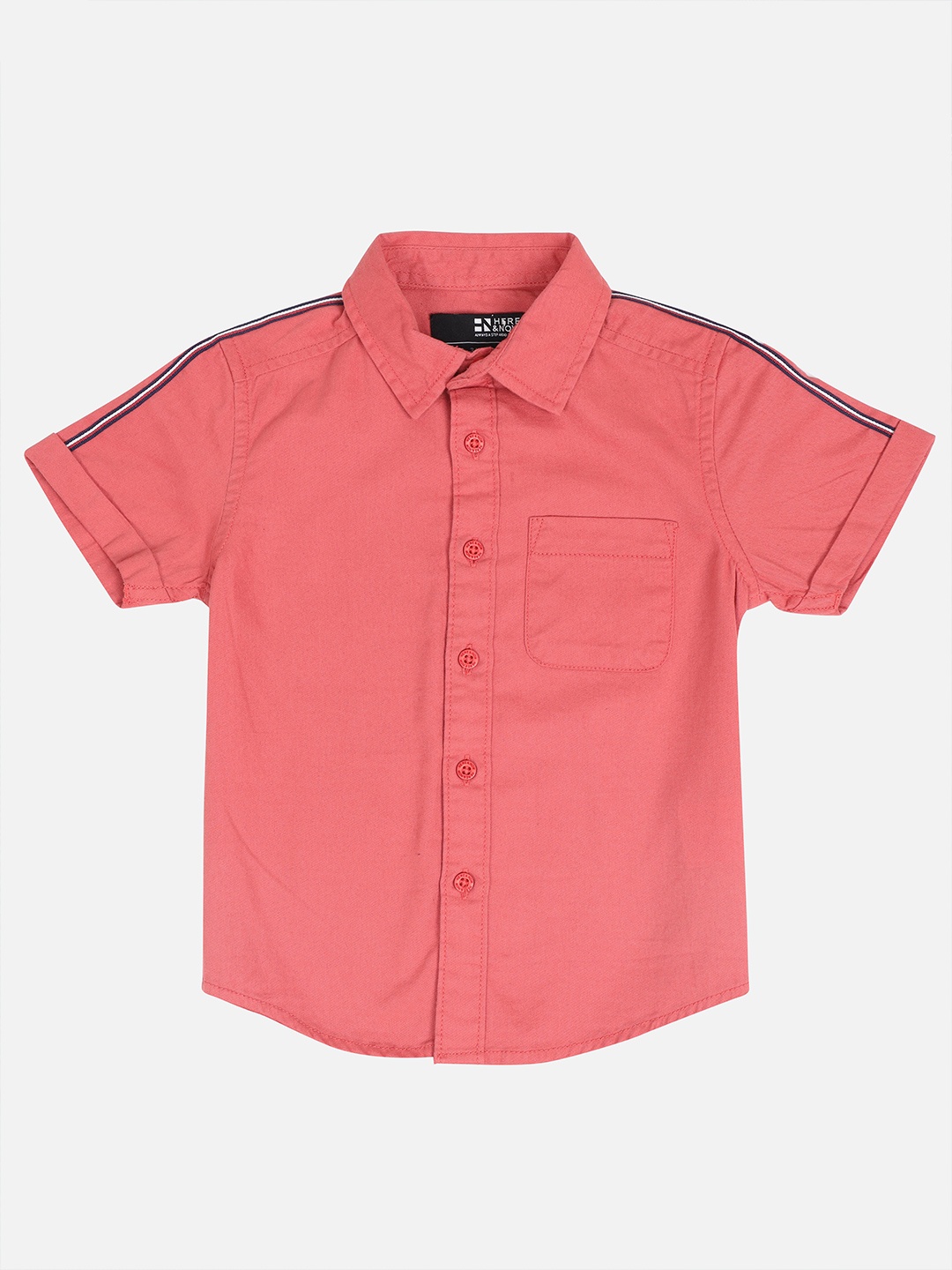 

HERE&NOW Boys Peach-Coloured Slim Fit Casual Shirt