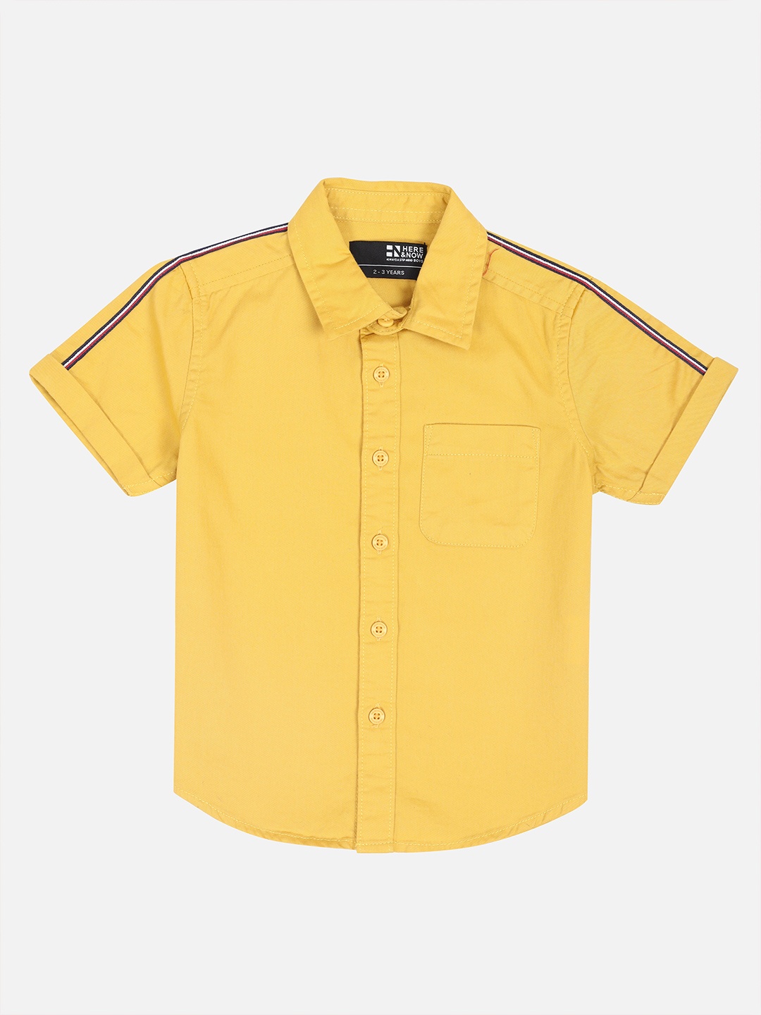 

HERE&NOW Boys Mustard Slim Fit Casual Shirt