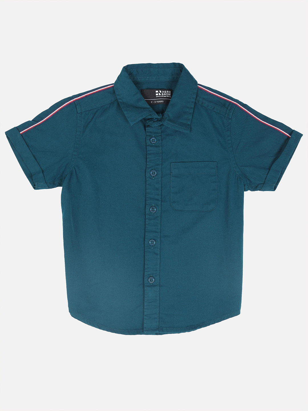 

HERE&NOW Boys Teal Slim Fit Casual Shirt