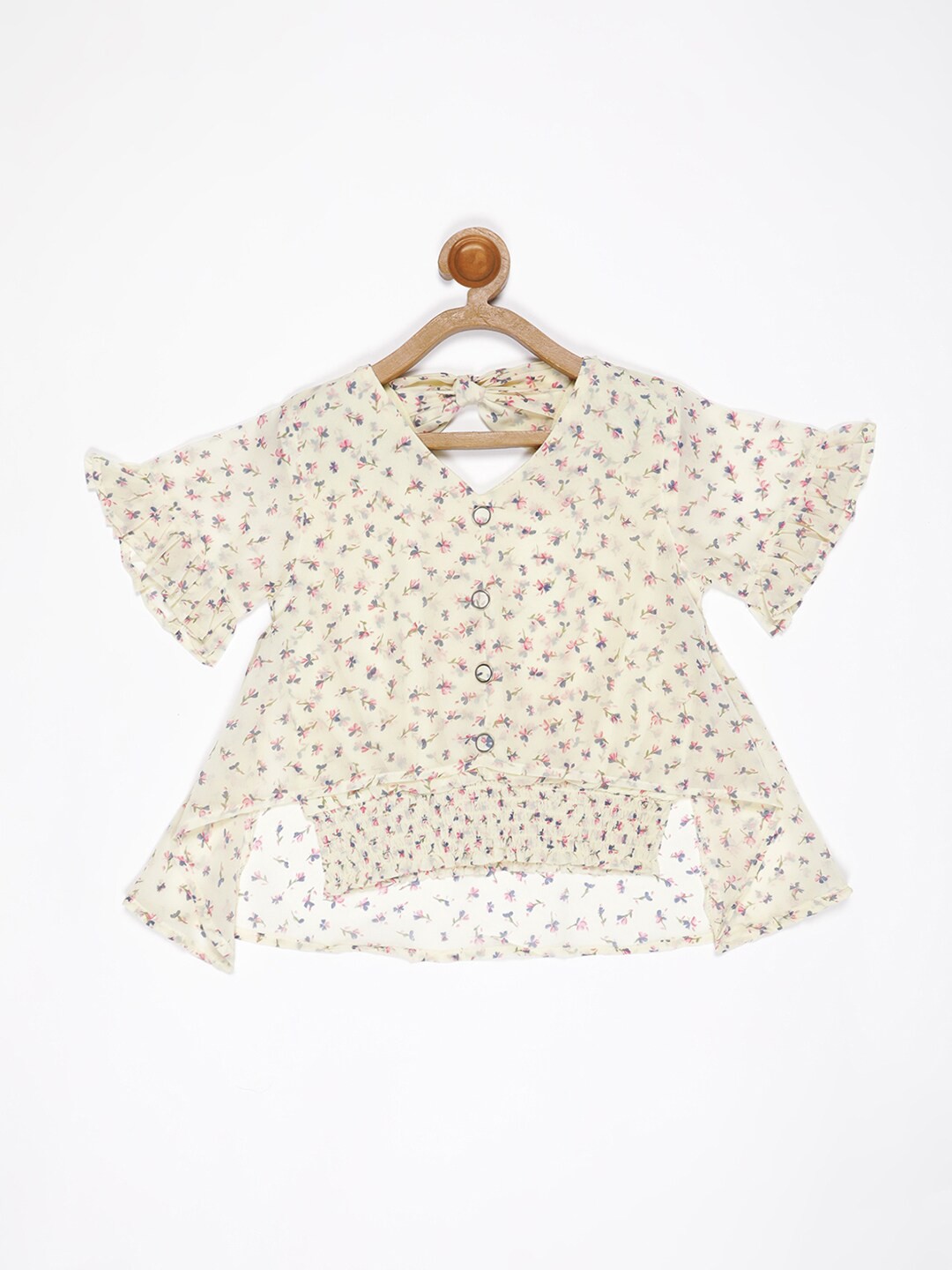 

V2 Value & Variety Yellow & dirty white Print Top