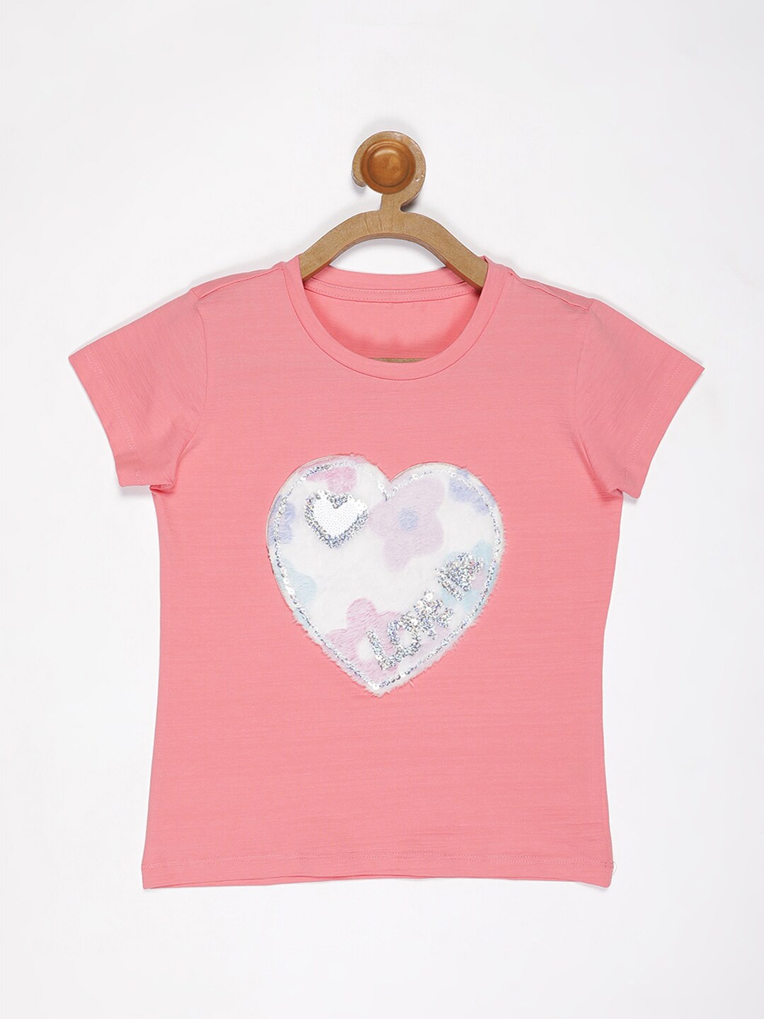 

V2 Value & Variety Girls Peach Graphic Printed Top