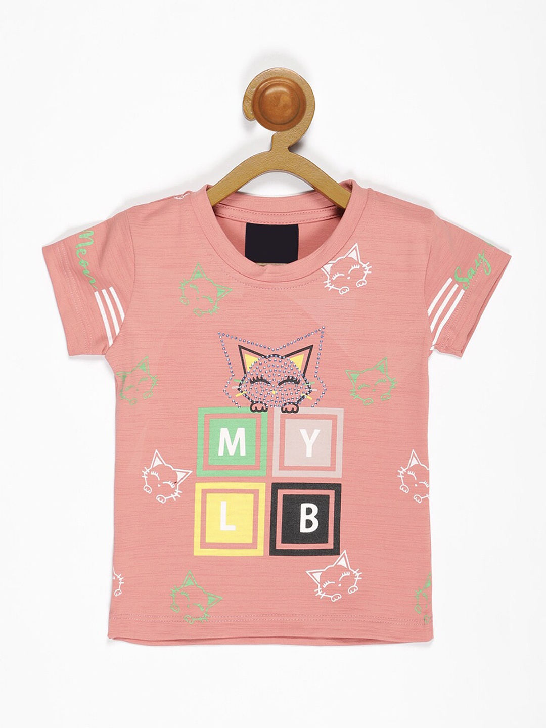

V2 Value & Variety Peach-Coloured Print Blouson Top