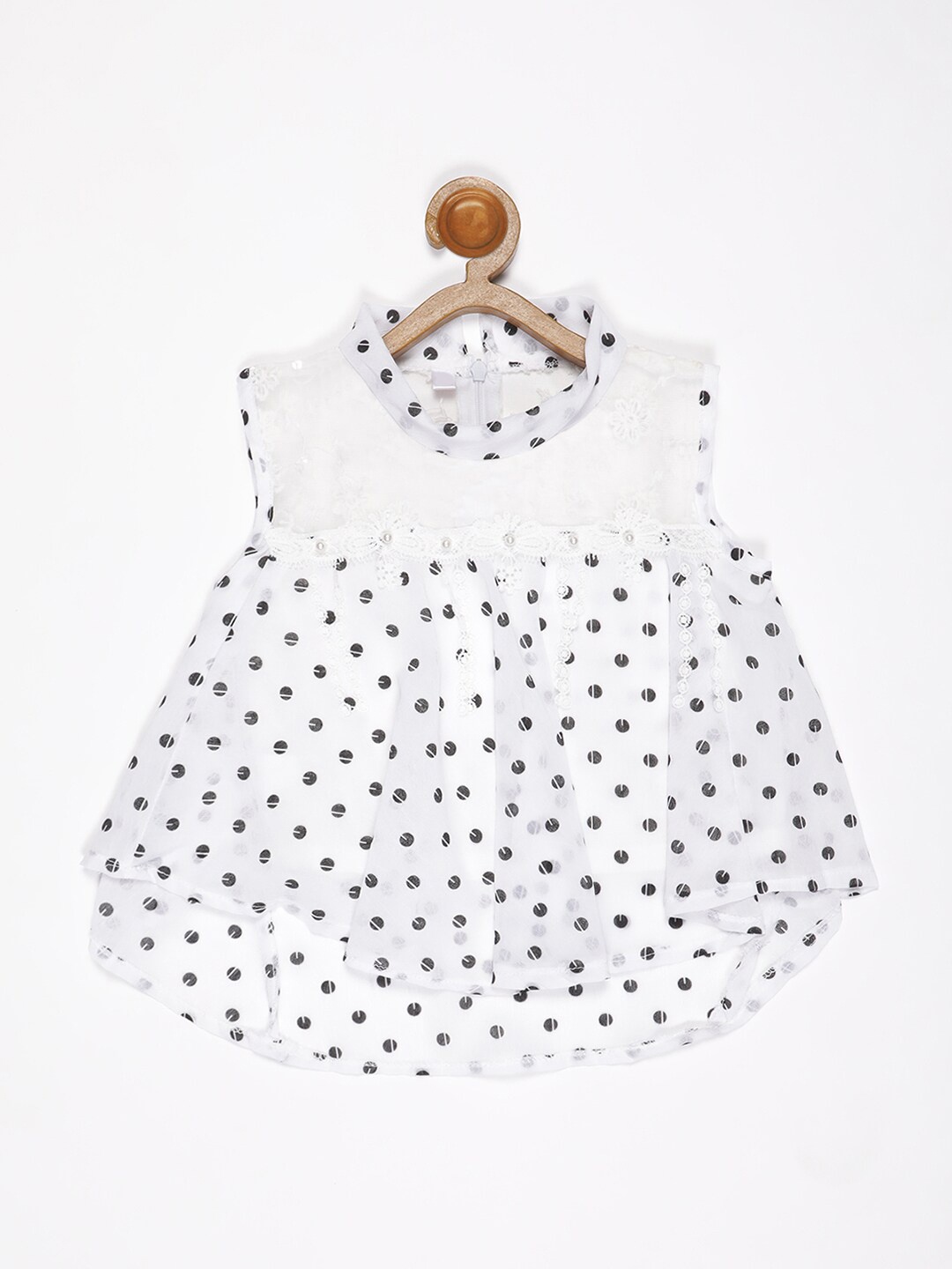 

V2 Value & Variety White Print Net Top