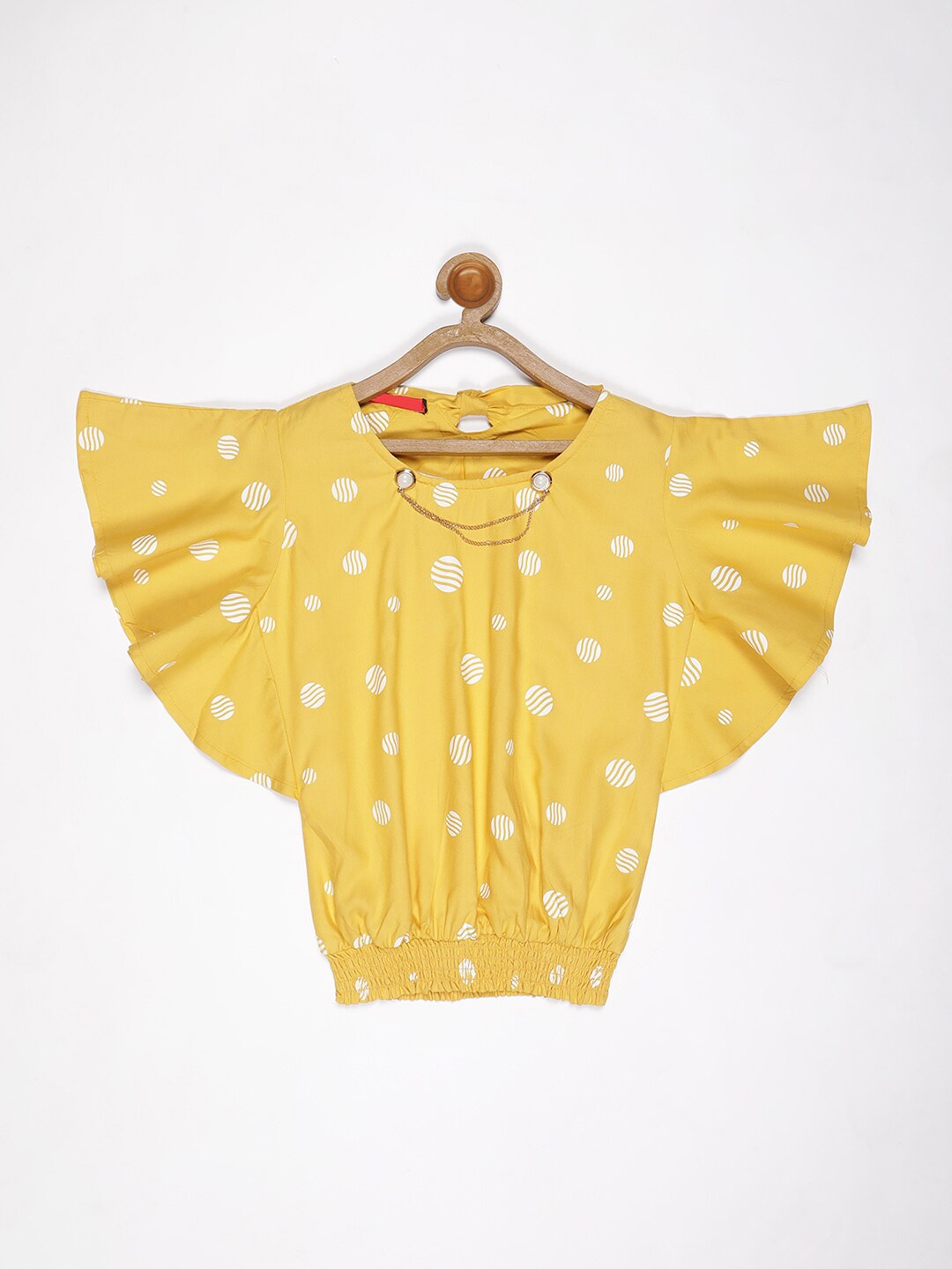 

V2 Value & Variety Mustard Yellow Floral Print Blouson Top