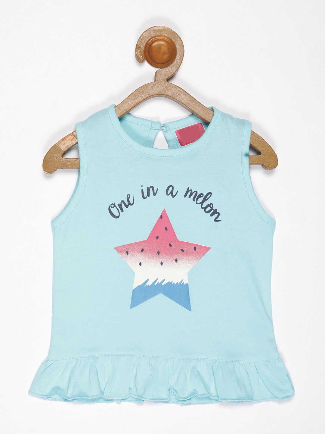 

V2 Value & Variety Girls Blue & Pink Printed Top