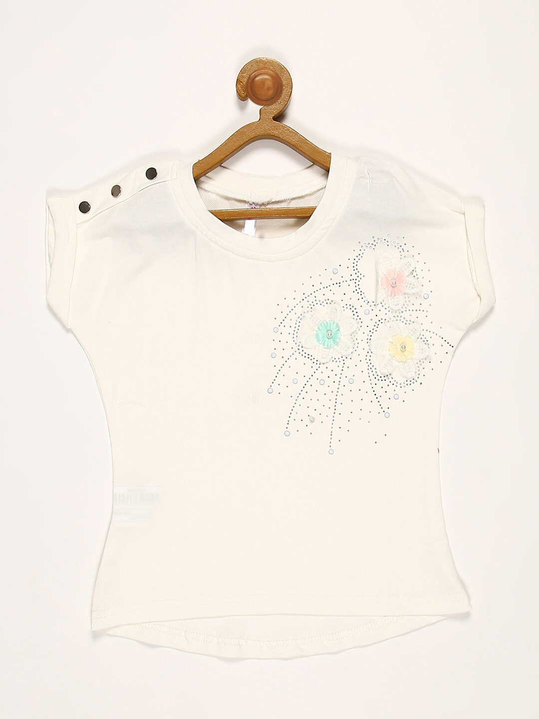 

V2 Value & Variety Off White & white alyssum Print Top