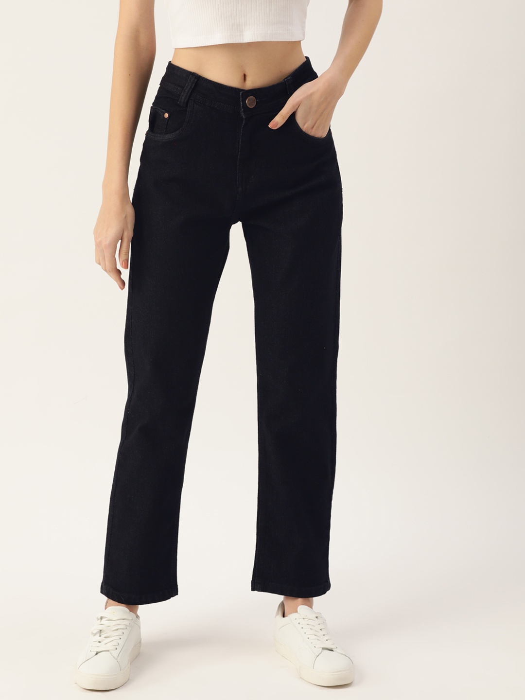 

PARIS HAMILTON Women Navy Blue Boyfriend Fit Stretchable Jeans
