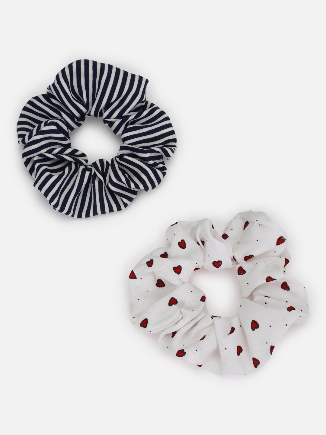 

FOREVER 21 Women White & Black Set of 2 Scrunchies