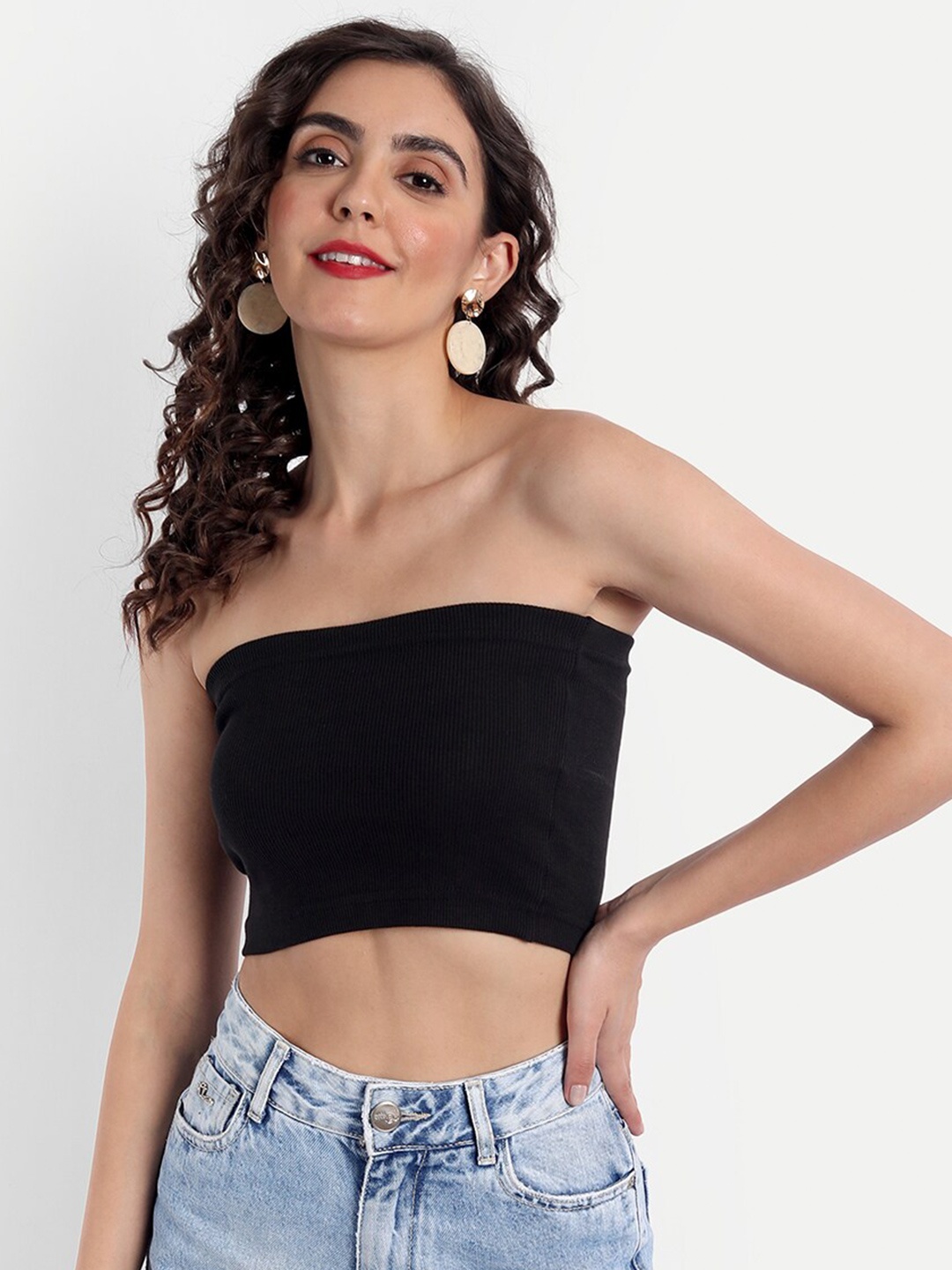 

Emprall Black Tube Crop Top