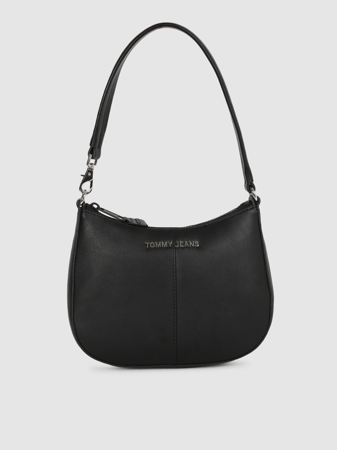 

Tommy Hilfiger Black Solid PU Regular Structured Shoulder Bag