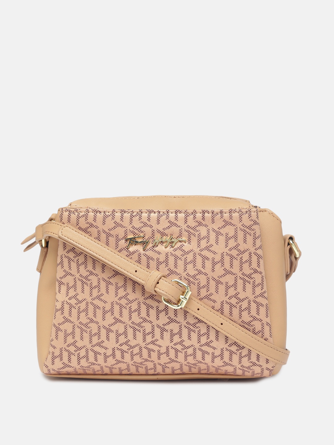 

Tommy Hilfiger Beige Printed Structured Sling Bag