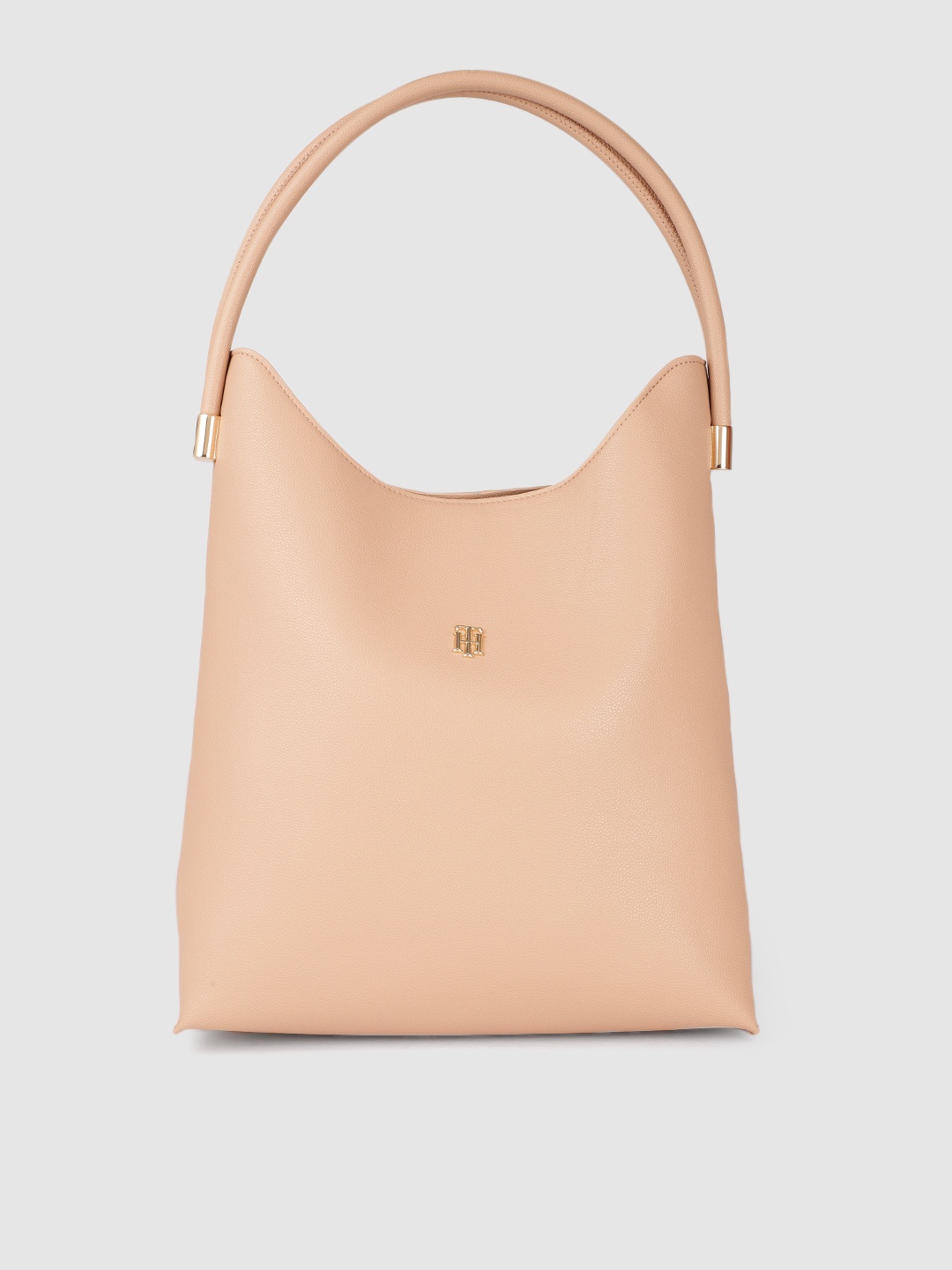 

Tommy Hilfiger Women Beige Solid Structured Hobo Bag