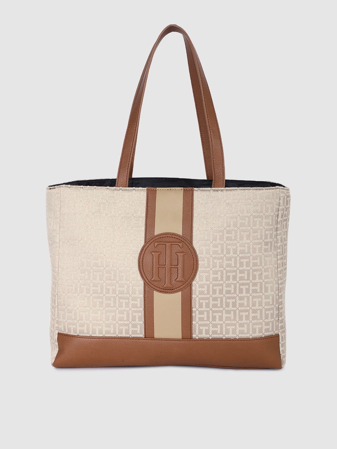 

Tommy Hilfiger Brown & Off-White Shoulder Bag