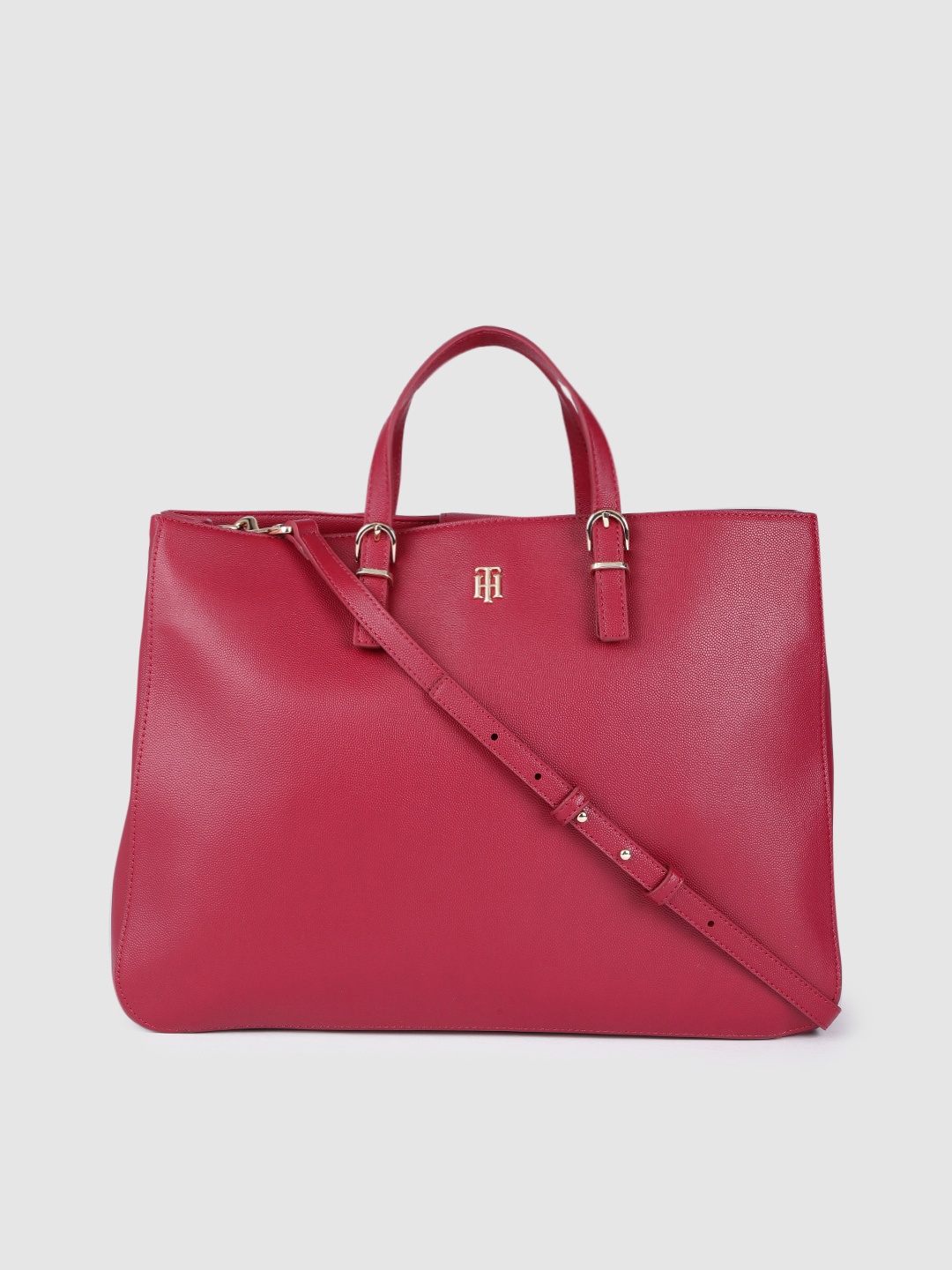 

Tommy Hilfiger Maroon Structured Handheld Bag