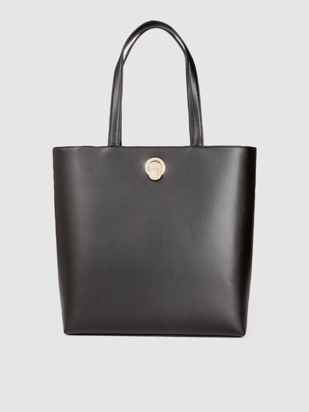 

Tommy Hilfiger Black Solid Chic Shopper Tote Bag
