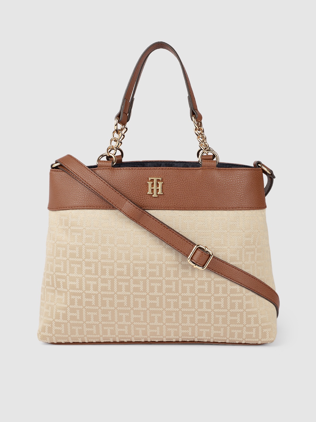 

Tommy Hilfiger Beige CAMILLA II Printed Handheld Bag