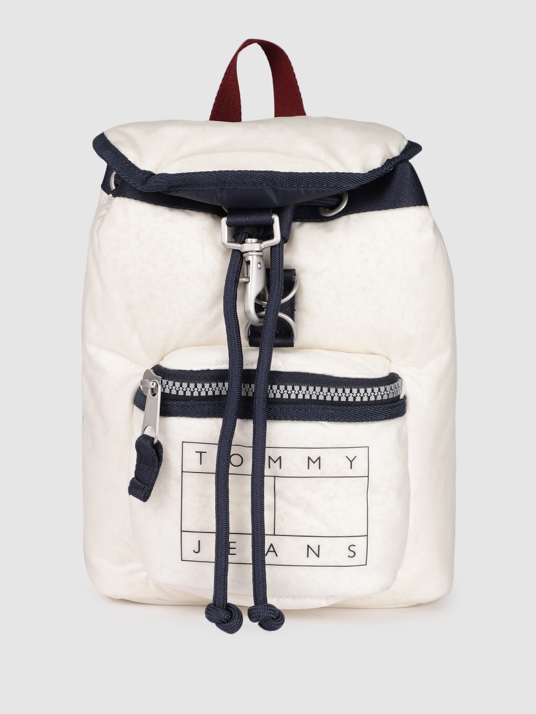 

Tommy Hilfiger Women Off White HERITAGE PILLOW Brand Logo Print Backpack