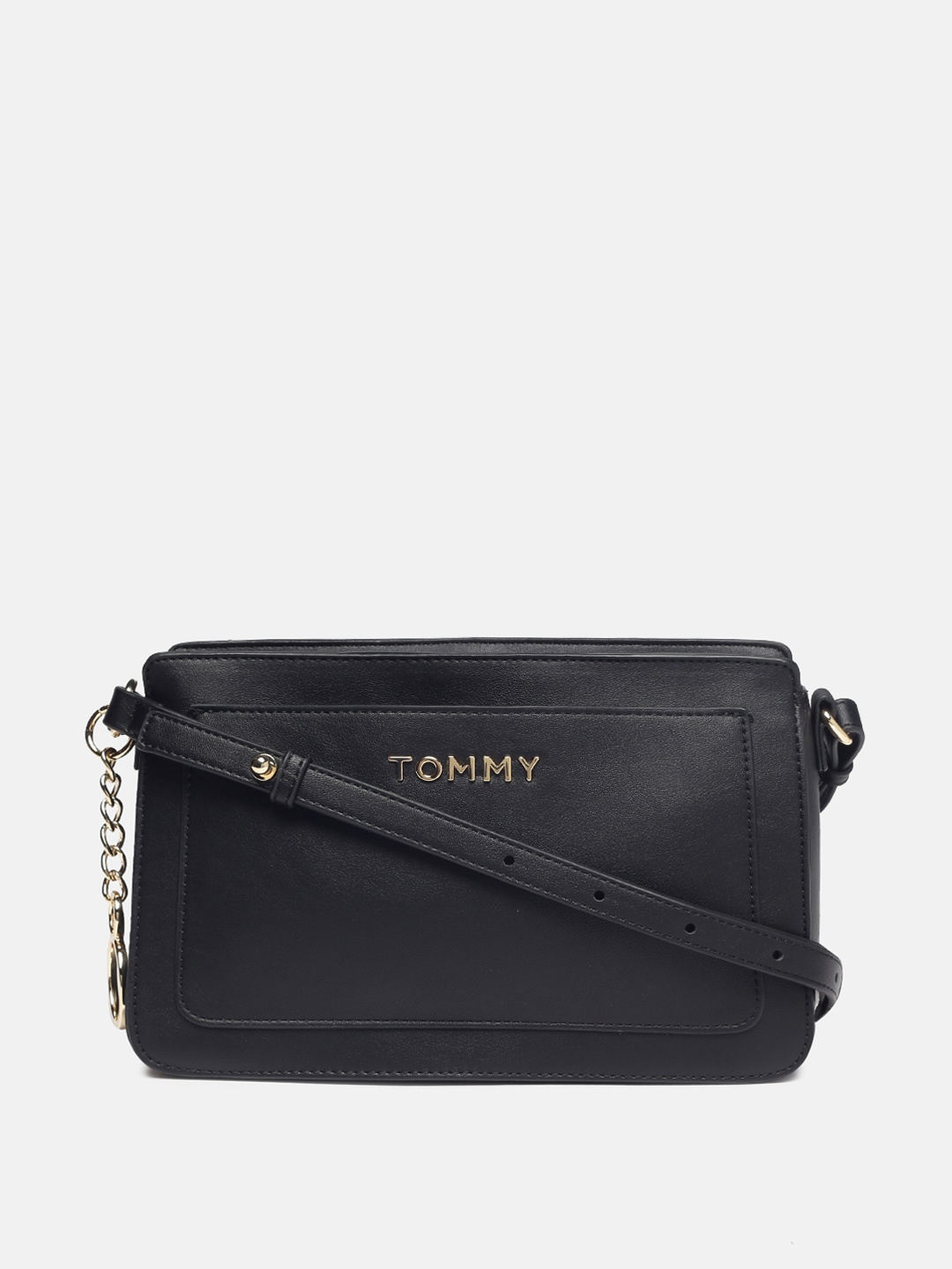 

Tommy Hilfiger Black Solid Handheld Bag