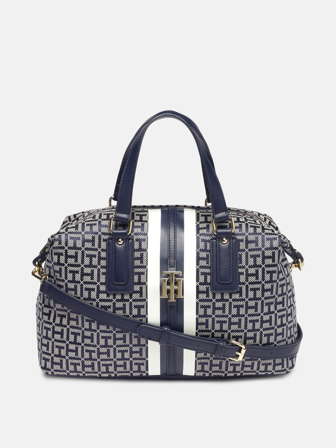 

Tommy Hilfiger Navy Blue Textured Handheld Bag