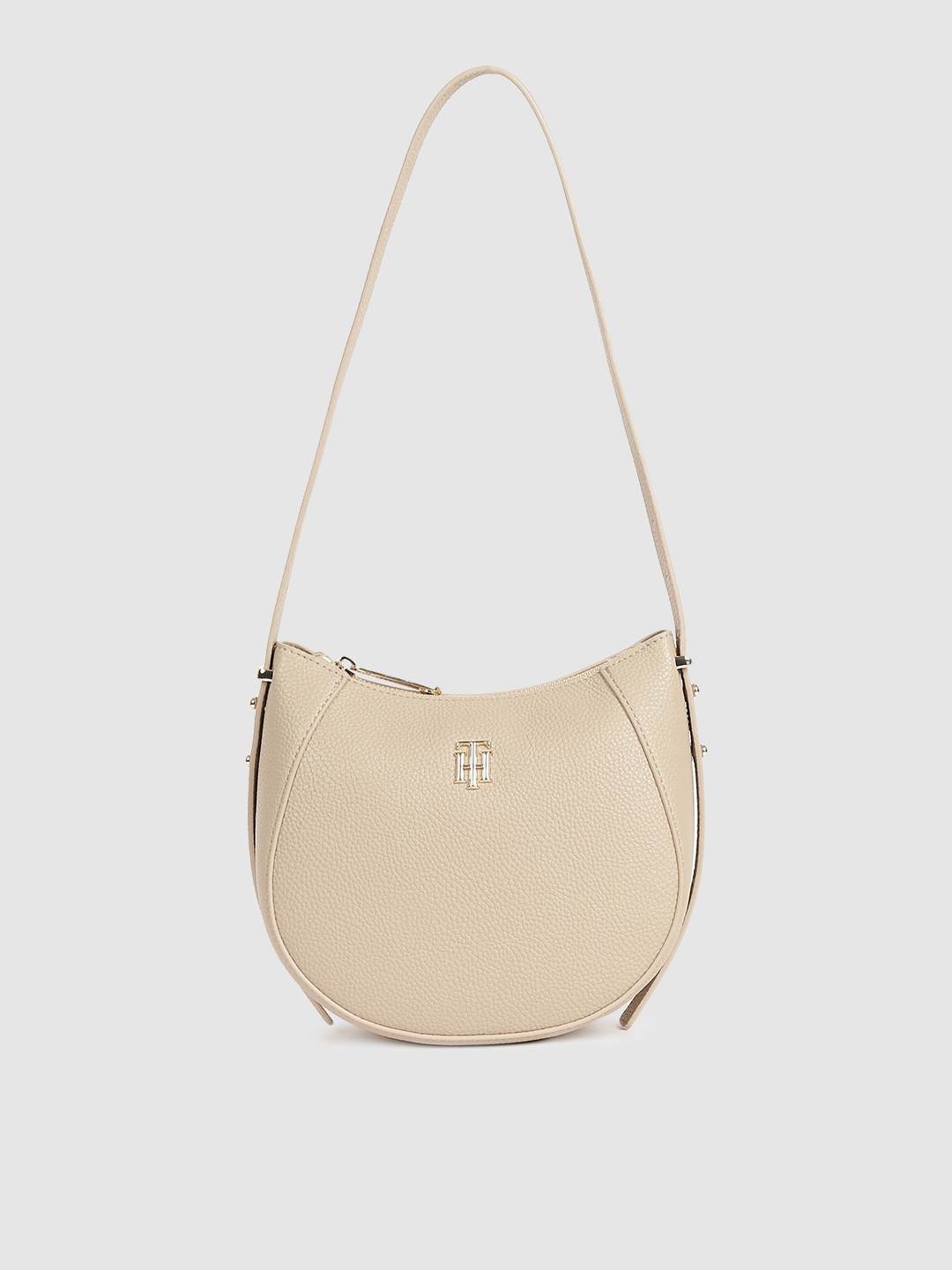 

Tommy Hilfiger Women Beige Solid Structured Shoulder Bag